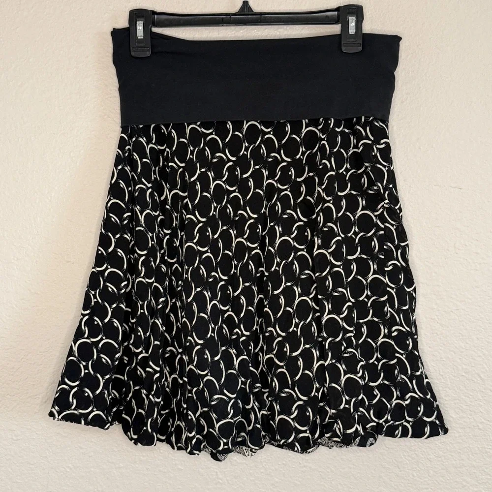 Y2K Womens Medium Fold‎ Over Bubble Skirt Fairy Grunge Whimsigoth Twee Feminine